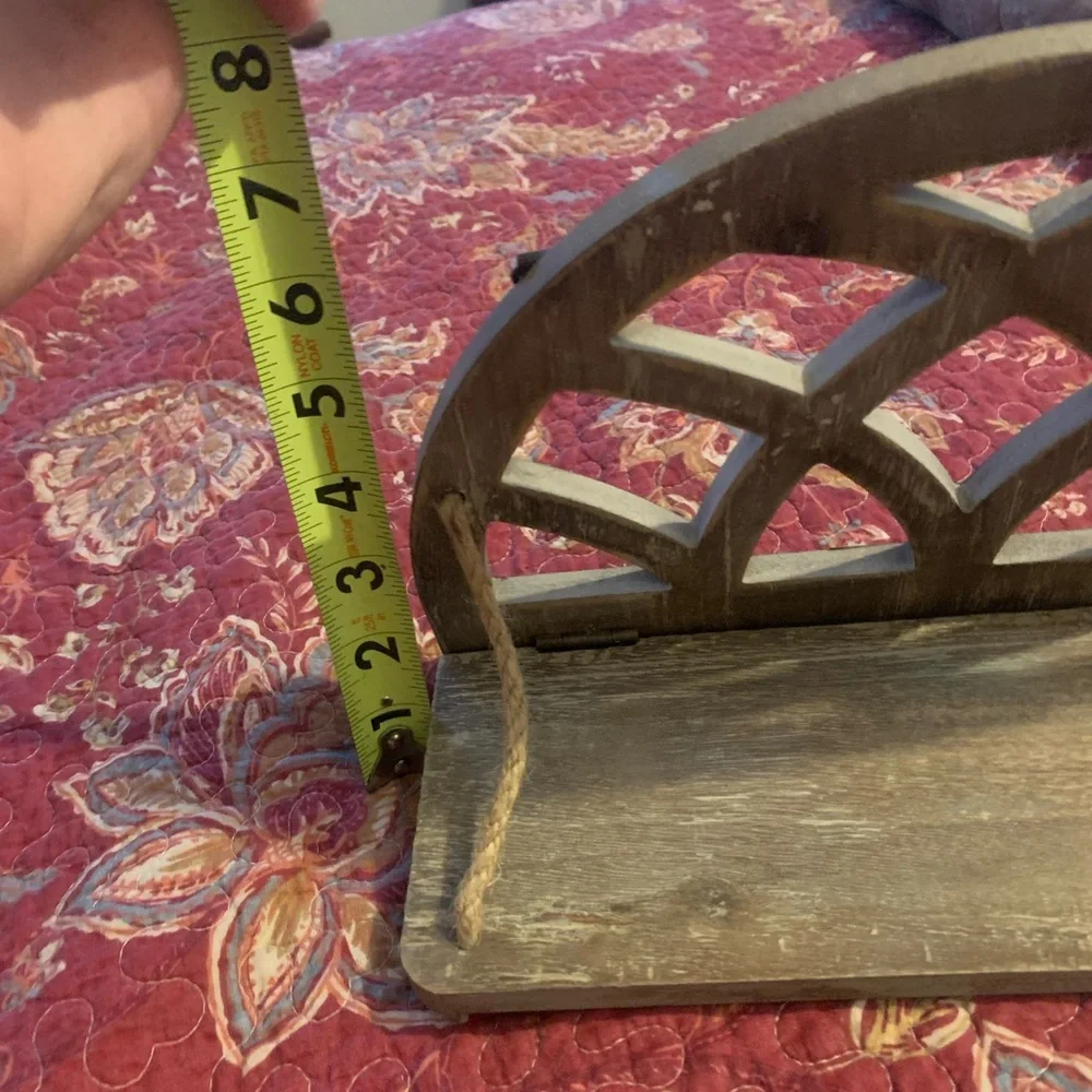 Rustic Wood Folding Wall Shelf, distressed boho style